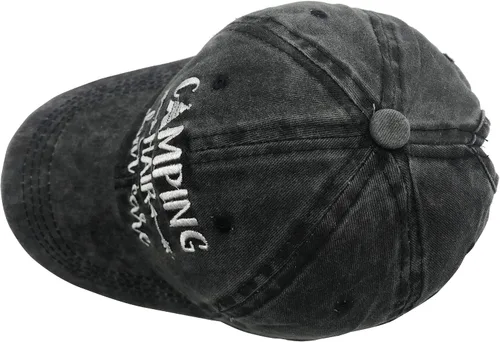 Vista 4 de MANMESH HATT Camping Hair Don't Care Ponytail Hat Vintage Washed Distressed Baseball Dad Cap for Women