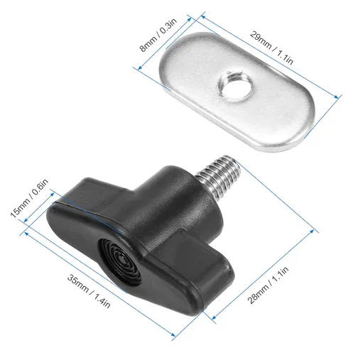 Vista 4 de Lixada 6 juegos de tornillos de kayak tuercas hardware para riel canoa kayak pista montaje sistema pesca barco accesorios
