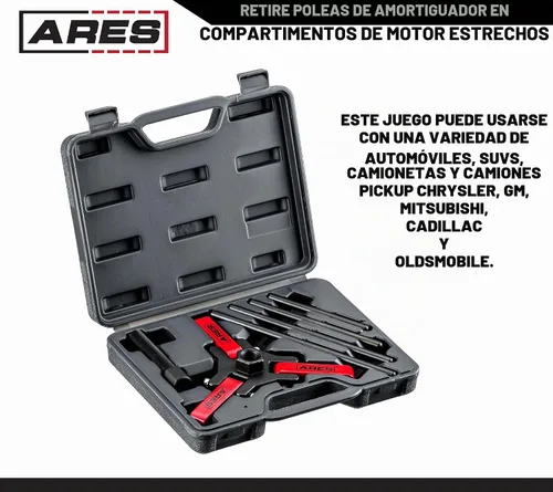 Vista 4 de ARES 71002 - Kit de extractor de equilibrador armónico - Extractor ajustable de 3 mandíbulas se adapta a la mayoría de automóviles y camiones