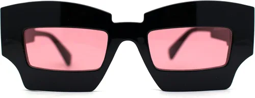 Vista 8 de SA106 Gafas de sol rectangulares con diseño geométrico de hoja de afeitar para mujer