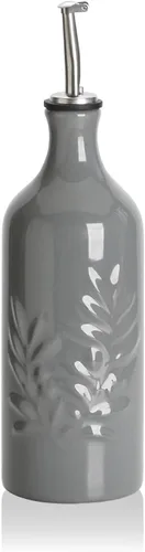 Vista 24 de Sweejar Botella dispensadora de aceite de oliva de cerámica de 20 onzas de alivio opaco que protege para reducir la oxidación, adecuada para Beige
