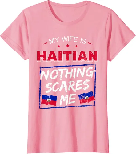 Vista 11 de My Wife Is Haitian Republic of Haiti Heritage Roots - Camiseta con bandera, Negro, S