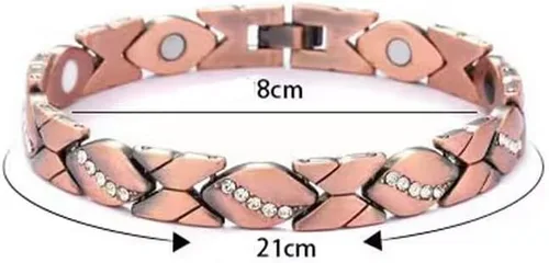 Vista 2 de Pulseras de cobre para hombres y mujeres amor corazón pulsera ajustable joyería regalos