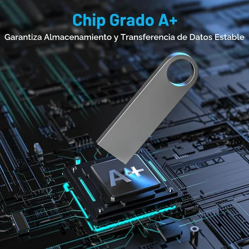 Vista 4 de ABLAZE Paquete de 10 unidades flash de 128MB, unidades flash USB 2.0 metálicas con llaveros USB Sticks Pendrives (Plateado)