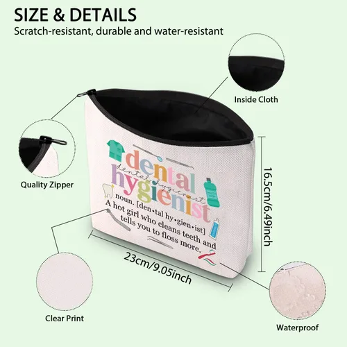 Vista 2 de Bolsa de maquillaje para higienista dental, regalo para dentistas, bolsa de cosméticos, higienista dental, regalo de graduación, futuro, dentista