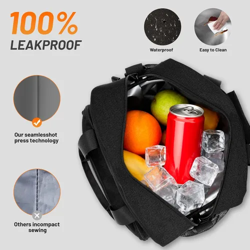 Vista 5 de Lonchera térmica y lonchera para hombres y mujeres, suave para adultos, reutilizable, portátil, enfriadores tácticos para el trabajo, picnic