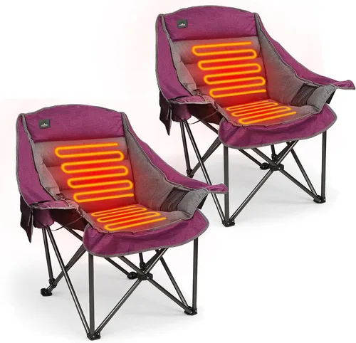 Vista 11 de Northroad Silla de campamento acolchada de gran tamaño, silla de césped plegable con soporte para tazas, bolsa de transporte para senderismo al aire