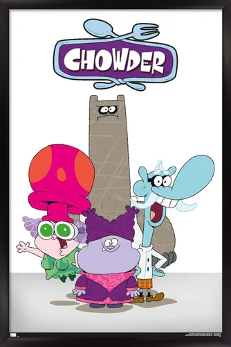 Vista 8 de Trends International Chowder - Póster de pared grupal, 22.4 pulgadas de largo x 14.7 pulgadas, versión enmarcada en madera de granero Versión