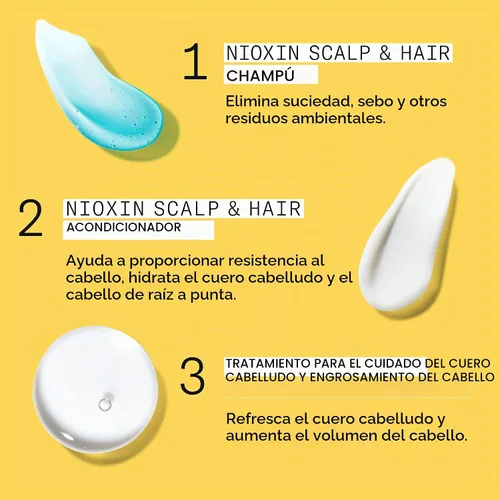 Vista 9 de NIOXIN Kits de sistema de engrosamiento del cuero cabelludo + cabello Para cabello natural, teñido y dañado con adelgazamiento ligero a progresado