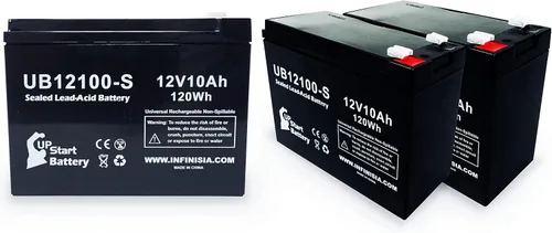 Vista 5 de Paquete de 3 baterías de repuesto para baterías B & B BP10-12 – Reemplazo UB12100-S - Batería de plomo ácido sellada universal