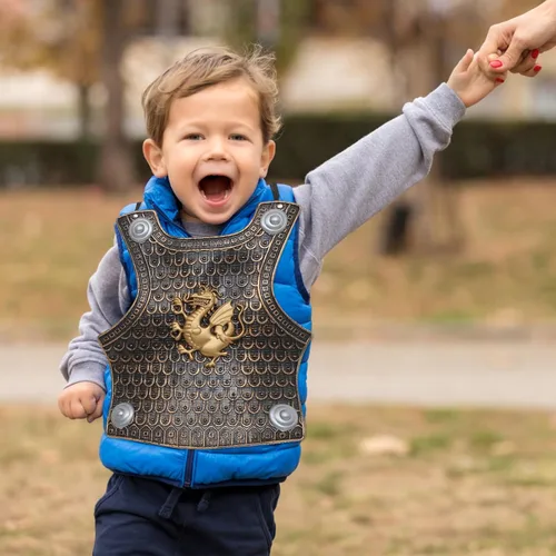 Vista 6 de TOYANDONA Escudo infantil de juguete medieval escudo para niños, juguetes para niños, 2 piezas, soldado, juego de rol, disfraz retro