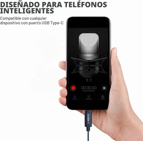 Vista 2 de Movo UCMA-1 Cable adaptador de micrófono TRS hembra de 0.138 in a conector USB tipo C Dongle - Compatible con Samsung Galaxy, Pixel, Moto, HTC, iPad