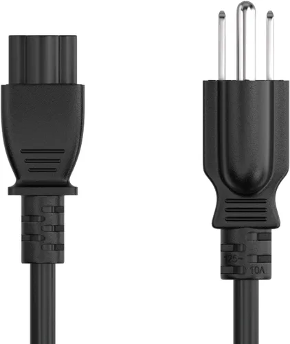 Vista 3 de 1 pie 18 AWG 3 clavijas NEMA 5-15P a IEC C5 Cloverleaf cable
