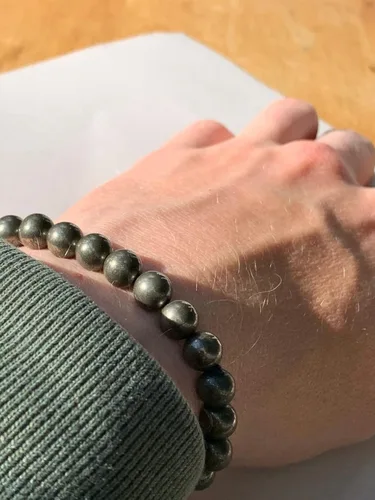 Vista 4 de DHYANARSH Pulsera original de la pirita, joyería de la astronomía, AAA con el hilo ajustable del tamaño, Gema Piedra, Ágata
