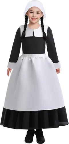 Vista 3 de JOURPEO Girls Cosplay Princess Outfits Kids Halloween Party Dress Stage Show Party Dress Up