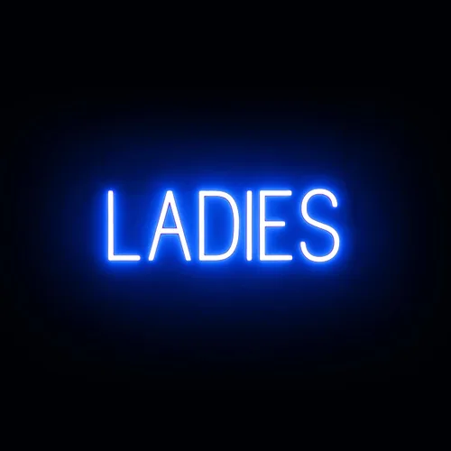 Vista 27 de SpellBrite Letrero de MEN para baños de negocios Letreros relacionados con el baño con aspecto de neón, luz LED azul 13.8 x 6.3 pulgadas