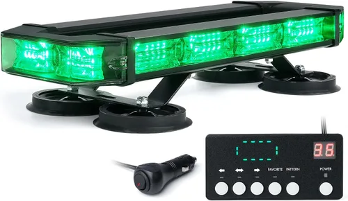 Vista 12 de LUMENIX Barra de luz estroboscópica de emergencia para techo con 72 luces LED con panel de control, base magnética, advertencia intermitente, barra
