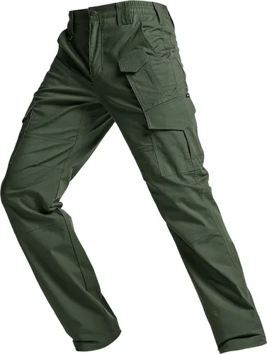 Vista 8 de CQR Men's Flex Ripstop Tactical Pants, Water Resistant Stretch Cargo Pants, Lightweight EDC Hiking Work Pants