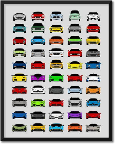 Vista 10 de Custom Car Posters Póster hecho a mano compatible con póster de American Muscle Car e impresión de automóviles clásicos y vehículos icónicos, 8 x 10