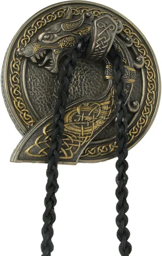 Vista 3 de Veronese Design Sigur Slaying Fafnir - Cuerno vikingo con dragón para montaje en pared, resina fundida en frío, acabado antiguo de brozne