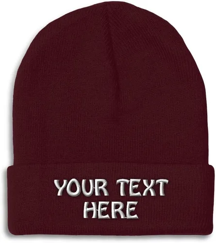 Vista 7 de Gorro de invierno para hombres y mujeres, gorro de acrílico con texto personalizado personalizado