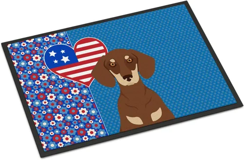 Vista 99 de Caroline's Treasures WDK5119JMAT Airedale Terrier USA - Tapete para interiores o exteriores, 24 x 36 pulgadas, tapete para puerta delantera