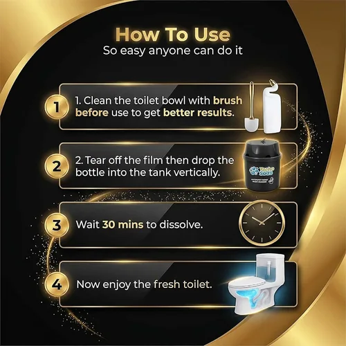 Vista 7 de Limpiadores de inodoro de larga duración, paquete de 6 botellas de limpieza automáticas para tanque de inodoro, tabletas de larga duración, control