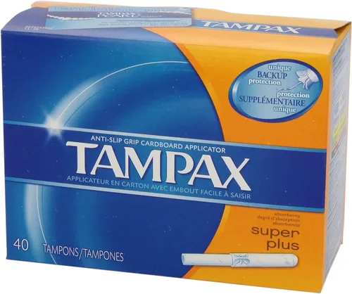 Vista 7 de Tampax Tampones de cartón para mujer Super Plus Absorbencia, agarre antideslizante, falda de protección contra fugas, sin perfume, 40