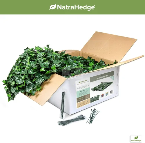 Vista 3 de NatraHedge Paneles de pared de hiedra artificial de 20 x 20 pulgadas (paquete de 12) Resistente a los rayos UV Decoración de vegetación