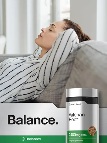 Vista 6 de Horbäach Cápsulas de raíz de valeriana 150 unidades Suplemento de extracto Sin OMG, sin gluten