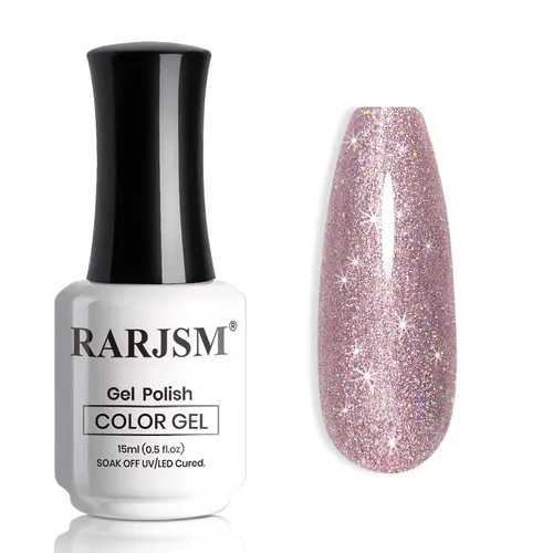 Vista 15 de RARJSM Esmalte de uñas de gel con purpurina de nieve, diamante brillante, gel de uñas de color blanco lechoso con pigmentos plateados y brillantes