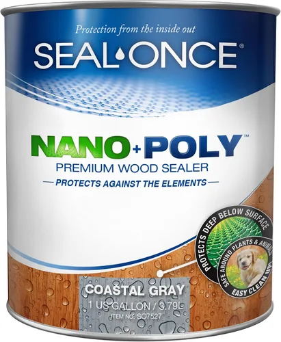 Vista 20 de Sellador Seal-Once Nano+Poly de madera penetrante con poliuretano, sellador impermeable de alta calidad, 1 galón, negro Sellador impermeable