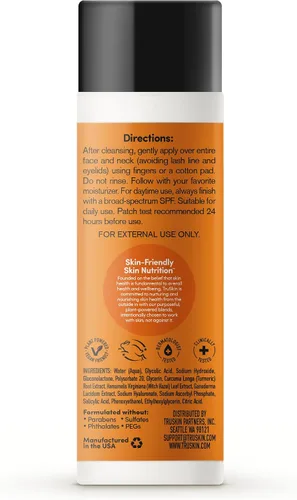 Vista 8 de TruSkin BHA Exfoliante líquido y tóner – PHA AHA BHA exfoliante suave con ácido salicílico y glicólico, vitamina C – Mejora la apariencia del tono