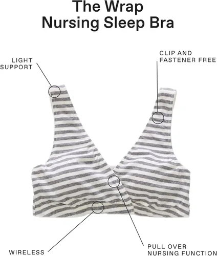 Vista 5 de Motherhood Maternity Womens Soft Cotton Spandex Wrap Front Maternity & Nursing Sleep Bralette Bra S-3x
