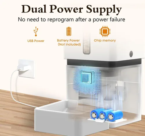 Vista 9 de Comedero automático para perros con cámara WiFi: 33 tazas, control de aplicación 5G, configuración fácil, dispensador de comida para gatos