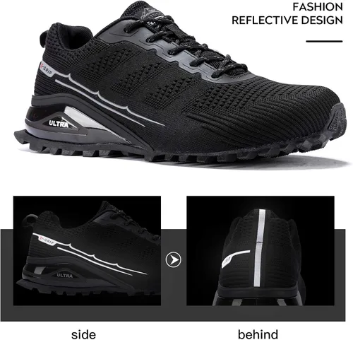 Vista 6 de Kricely Tenis de correr para hombre para caminar senderismo tenis para hombre tenis cruzado tenis al aire libre calzado casual para entrenamiento