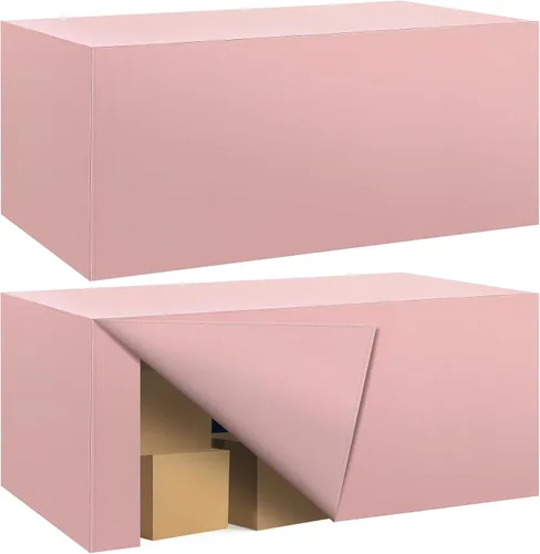 Vista 63 de Paquete de 2 manteles ajustados para mesa rectangular de 4 pies, 48 x 24 pulgadas, cubiertas de mesa verde manzana, tela de poliéster resistente al