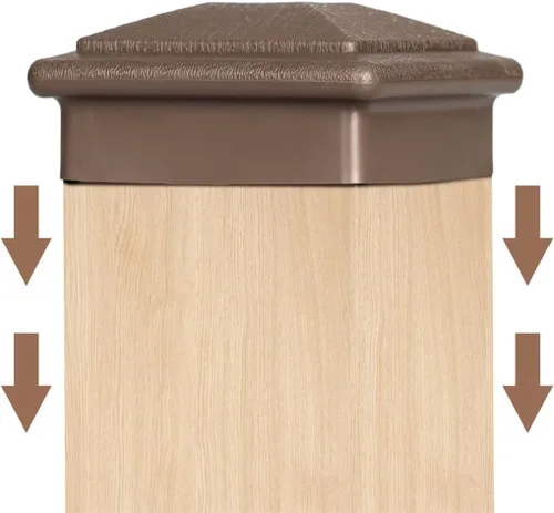 Vista 3 de Tapas para postes, soporte de poste de madera de 4 x 4 pulgadas (real 3.5 x 3.5 pulgadas), cubierta de plástico impermeable para postes de madera