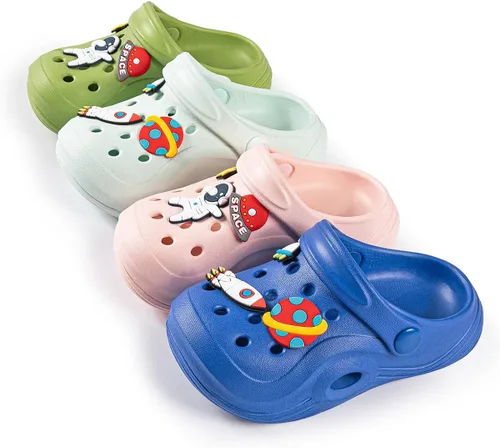 Vista 4 de Casazoe Zuecos de agua para niños y niñas pequeños, sandalias de agua sin cordones, ligeras, para exteriores, verano, playa, piscina