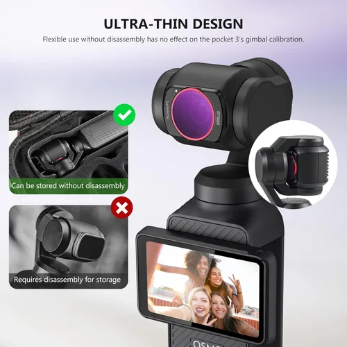 Vista 6 de STARTRC Juego de filtros NDPL para DJI Osmo Pocket 4/3 Creator Combo Accesorios – Paquete de 4 ND/PL16, ND/PL 32, ND/PL 64, ND/PL256 (magnético)
