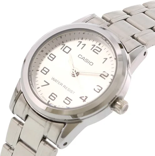 Vista 2 de Casio Reloj de cuarzo de metal plateado para mujer LTPV001D-7B, Reloj de cuarzo