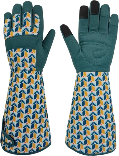 Vista 11 de Guantes Largos de Jardinería, Resistentes a Espinas y Pinchazos, Guantes Protectores para Rosas y Cactus para Jardinero, Regalos