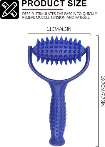 Vista 2 de Rodillo de bolas de masaje con mango – Rodillo de auto-masaje herramienta de masaje para alivio muscular Relajación corporal Fascia Masaje