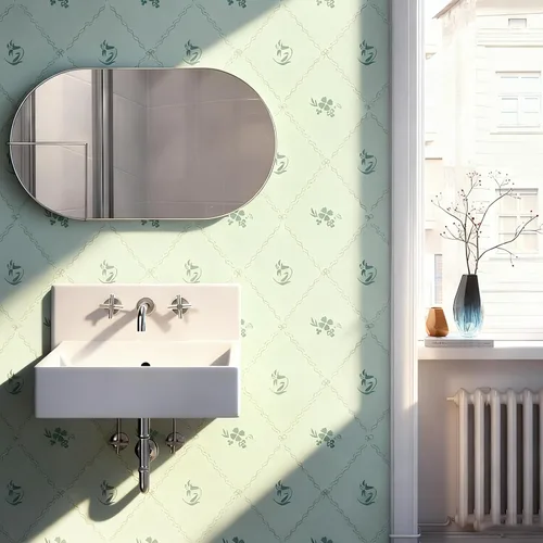 Vista 4 de Hopepak Papel pintado de despegar y pegar con rayas florales, papel pintado 17" x 78.7", papel de contacto con arco de flores verdes, papel pintado