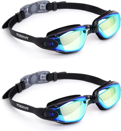 Vista 12 de Gafas de natación: paquete de 2 gafas de natación antivaho, sin fugas, protección UV, para adultos, hombres, mujeres, jóvenes
