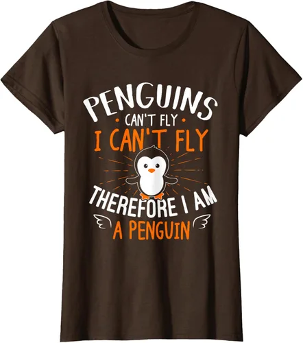 Vista 25 de Penguins Can't Fly Shirt - Camiseta de regalo para amantes de los pingüinos, Azul Azul Marino