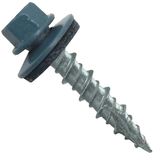 Vista 39 de Tornillos para techos de metal gris ABC 10 x 1 - Cabezal hexagonal - Arandela EPDM - Arandela de arranque automático/roscado - 1 bolsa - 250
