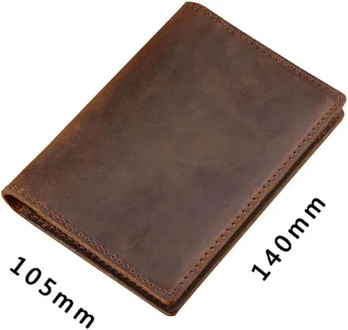 Vista 2 de Funda para pasaporte de cuero para tarjetero de crédito para hombre (color A, tamaño talla única)