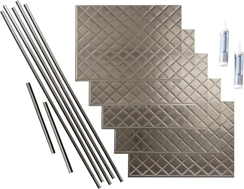 Vista 6 de FASÄDE Kit de protector de vinilo decorativo acolchado de 15 pies cuadrados en plata argente