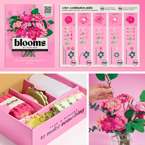 Vista 6 de Play-Doh Kit para hacer ramo de flores Blooms Blush